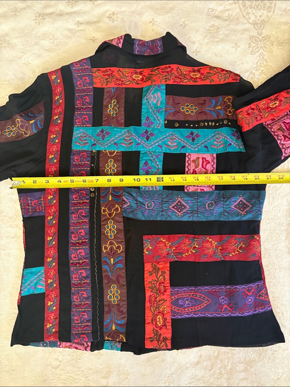 Chico’s Colorblock Patchwork Button-Front Jacket - Multicolor - Picture 4 of 9